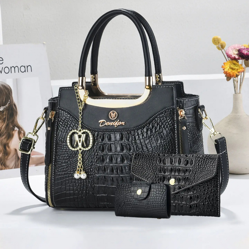 Women'S Crossbody Bags - Conjunto de Bolsas Femininas com Textura