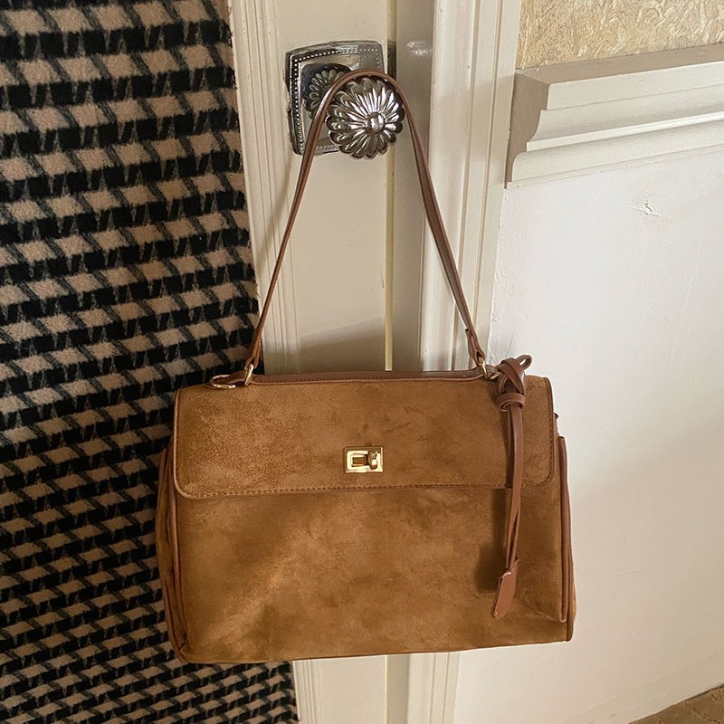 Women Bags For Airport - Bolsa Feminina de Ombro em Camurça