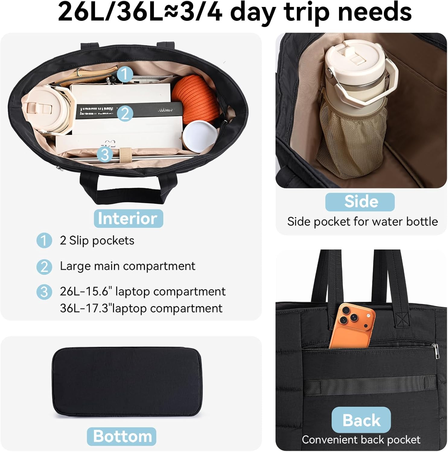 Bolsa Tote Puffer para Mulhere - Women'S Work Bags Tote avaliação e preço
