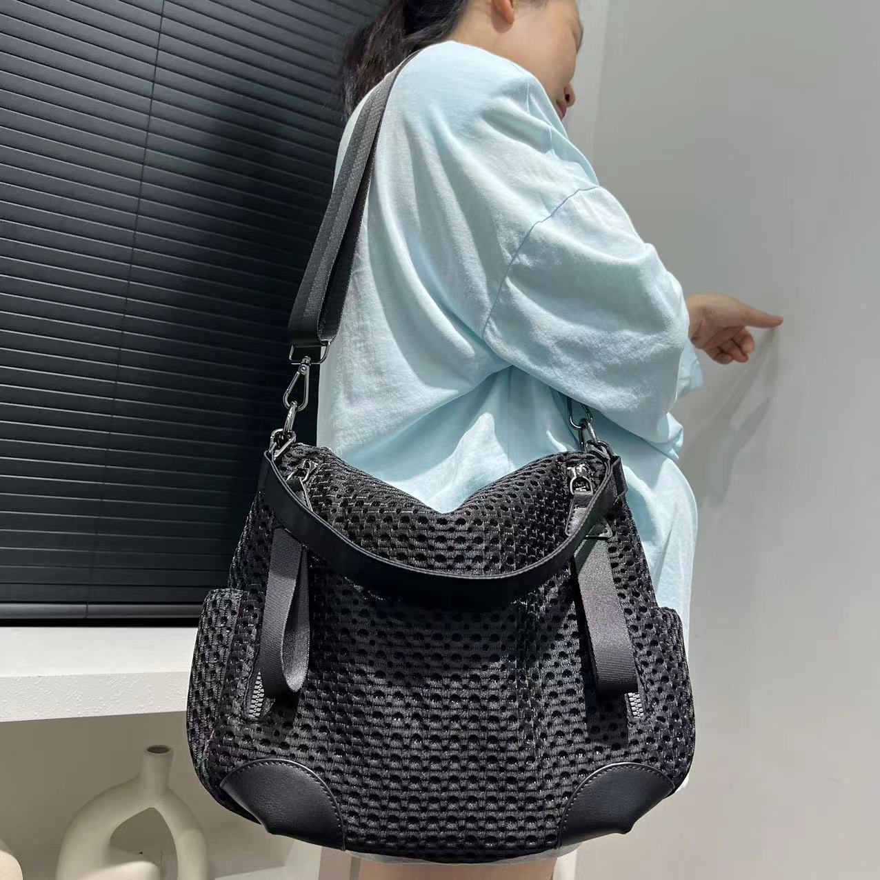 Bolsa de ombro de nylon emenda - Women Bags For Airport avaliação e preço