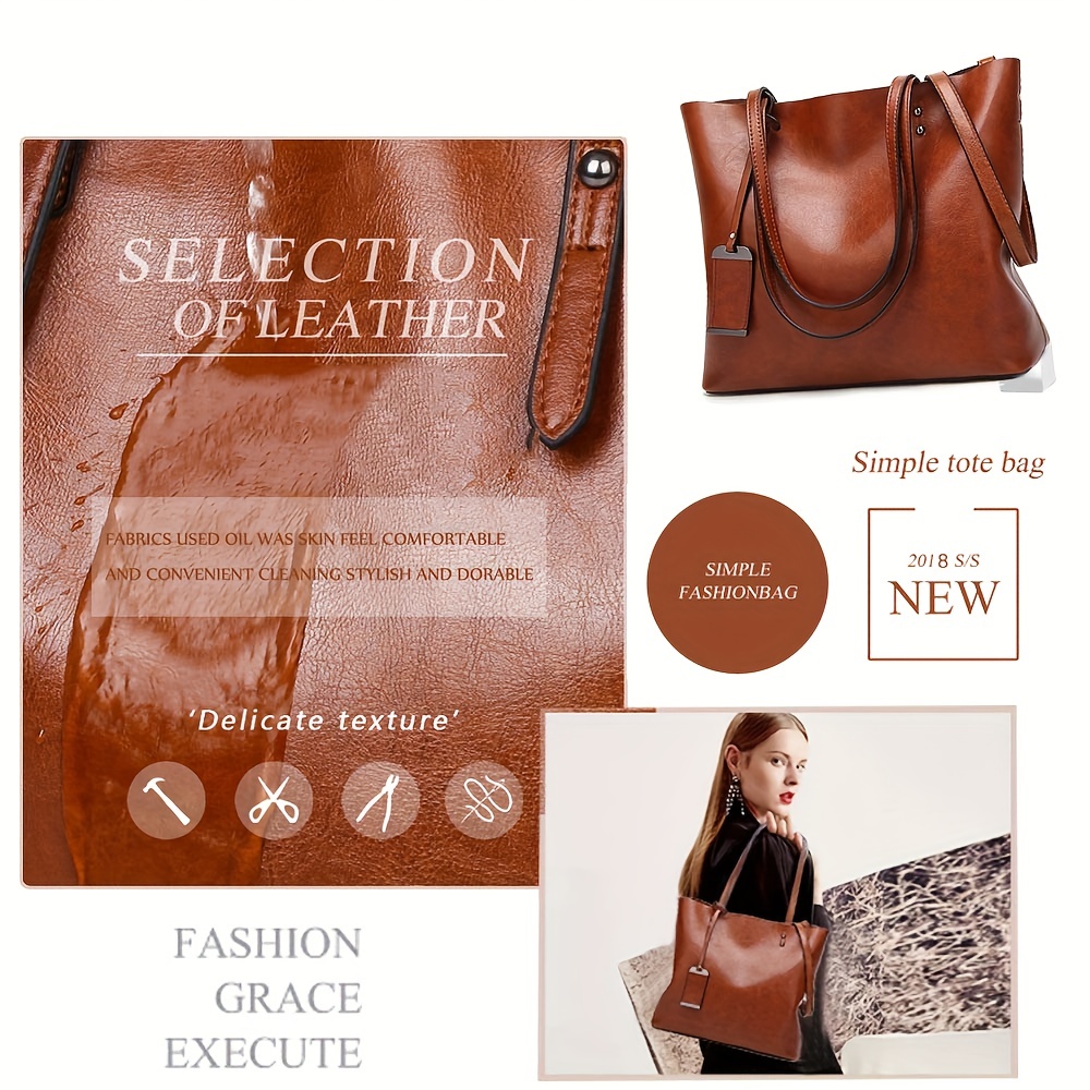 Bolsa de couro retrô clássica  - Women'S Work Bags Tote avaliação e preço